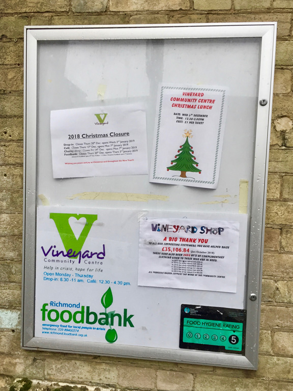 Noticeboard at Vineyard Church