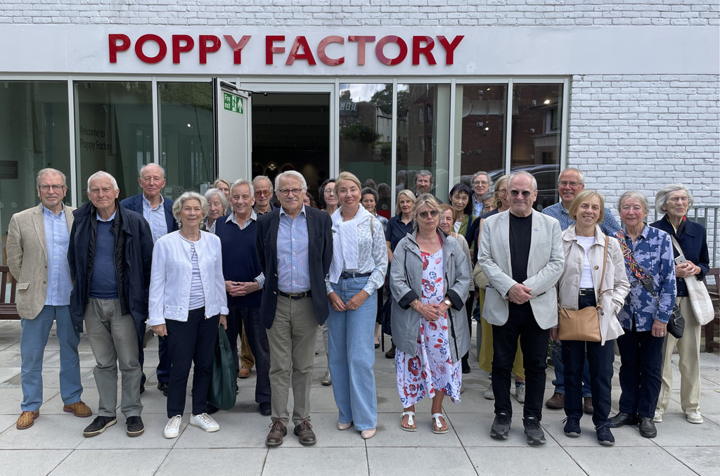 Group of Richmond Society members outside the Poppy Factory